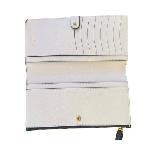 Kate Spade Black Leather Wristlet Wallet With Card Slots & Snap Closure - Picture 3 of 8